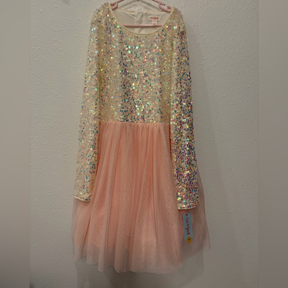 Cat & Jack Glittery Sequin and Tulle Dress